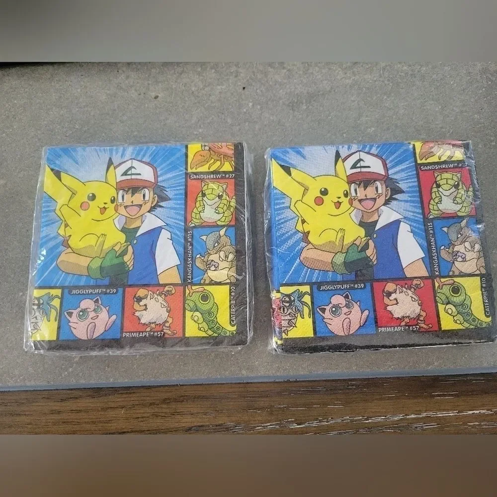 Pokémon Napkins 2 Packs - Total 32 Vintage 90's